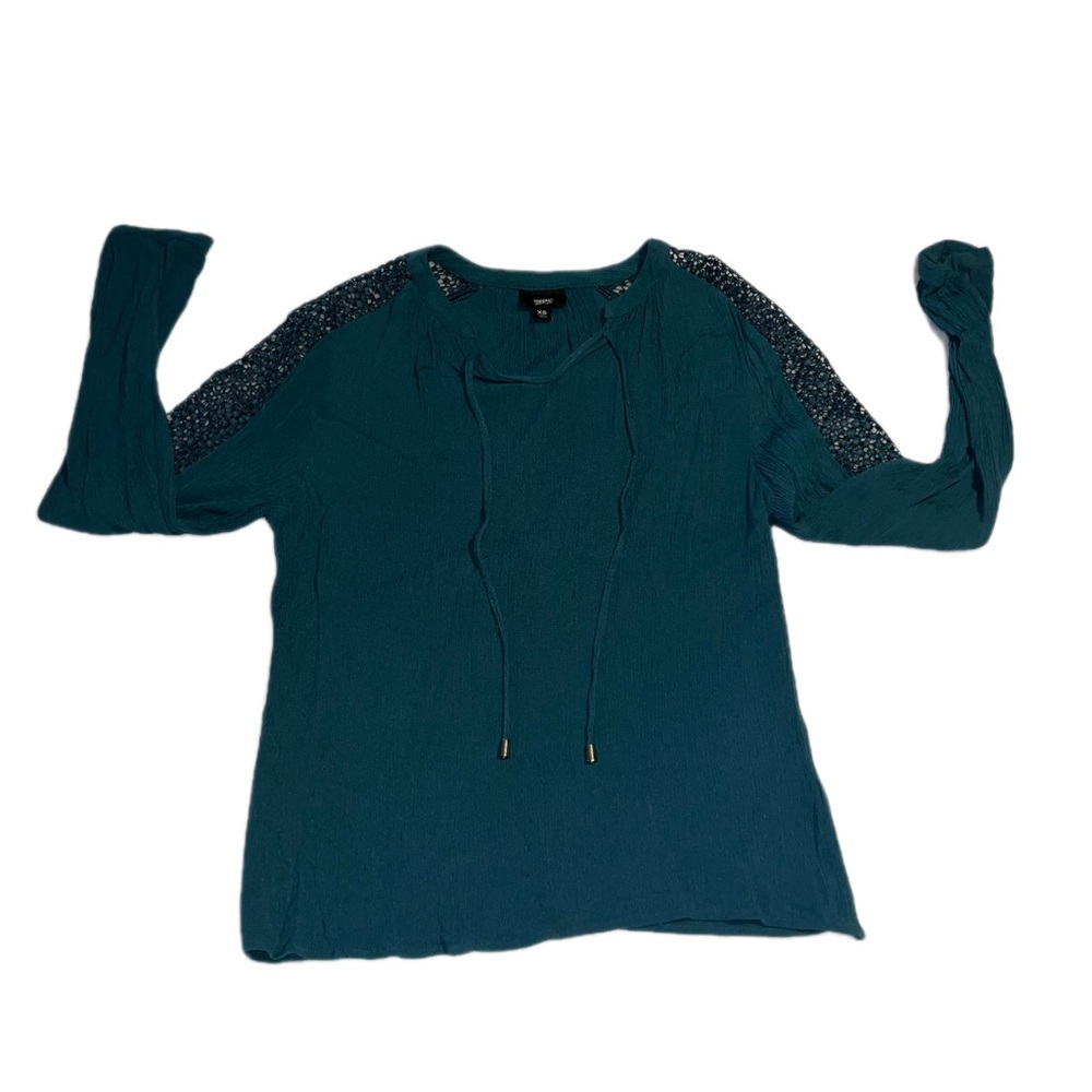 Mossimo Supply Co. Teal Blouse with Lace Detail Women’s XS
